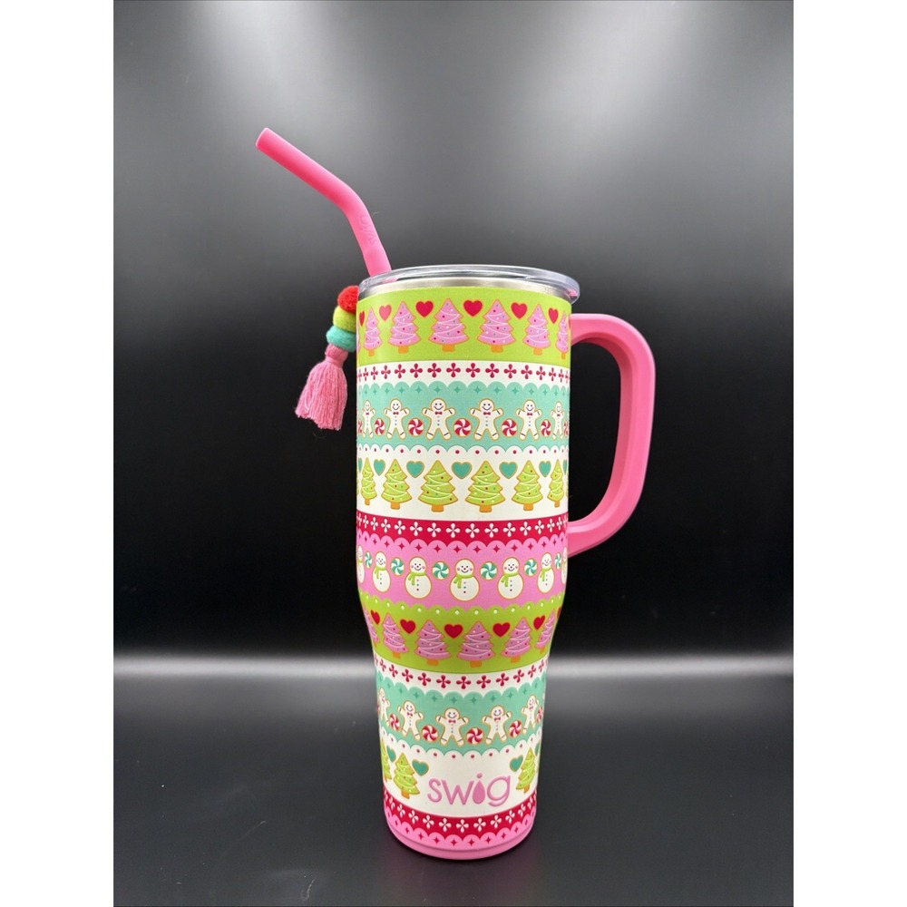 SWIG LIFE 40oz Mega Mug Cookie Jar Sweet Christmas Cup Handle & Straw‎